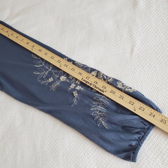 J Jill long sleeve Top Boho style with embroidered stitching cotton/modal Size L - Picture 7 of 11